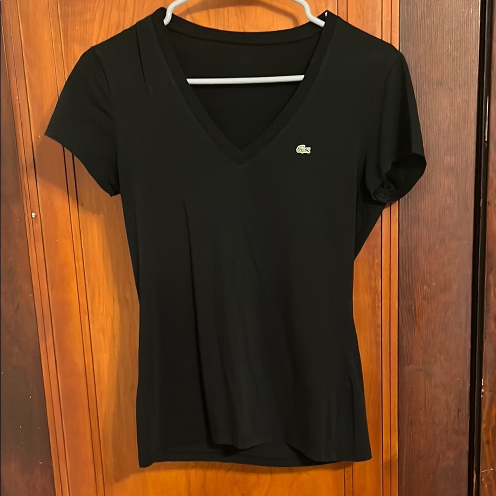 Lacoste Black Fitted Short Sleeve Tee